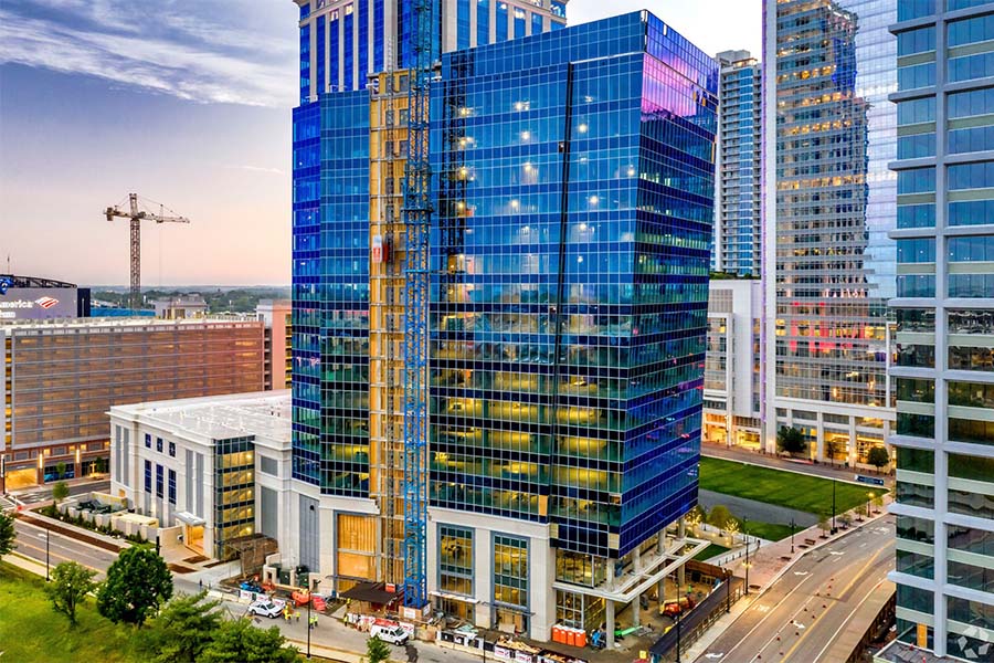 Arial view of the exterior of Deloitte HQ.