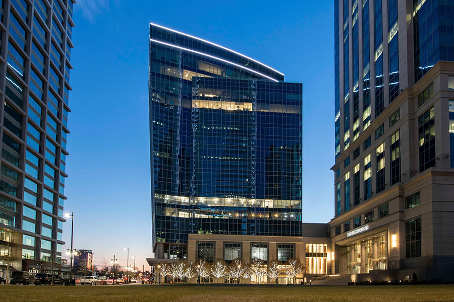 Exterior wide view of the exterior of Deloitte HQ.