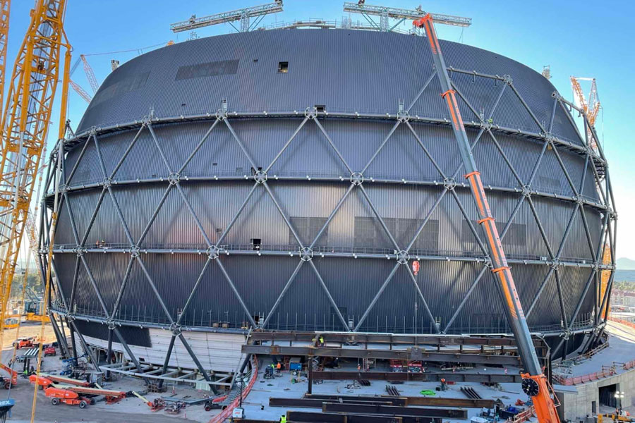 Madison Square Garden Sphere being built
