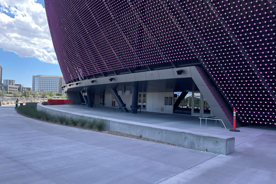 Close up of the MSG Sphere entrance
