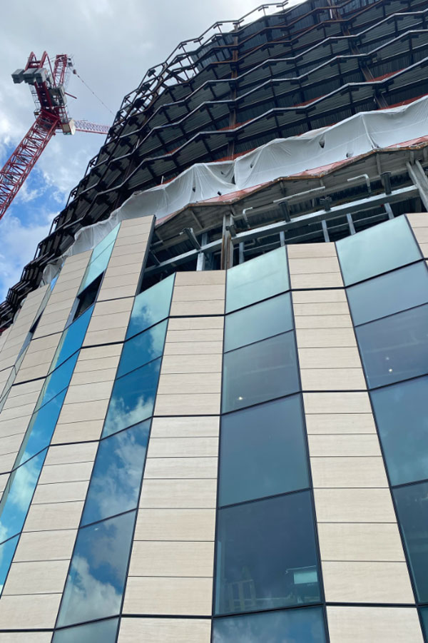 View from the ground up of The Ohio State University Wexner Medical Center