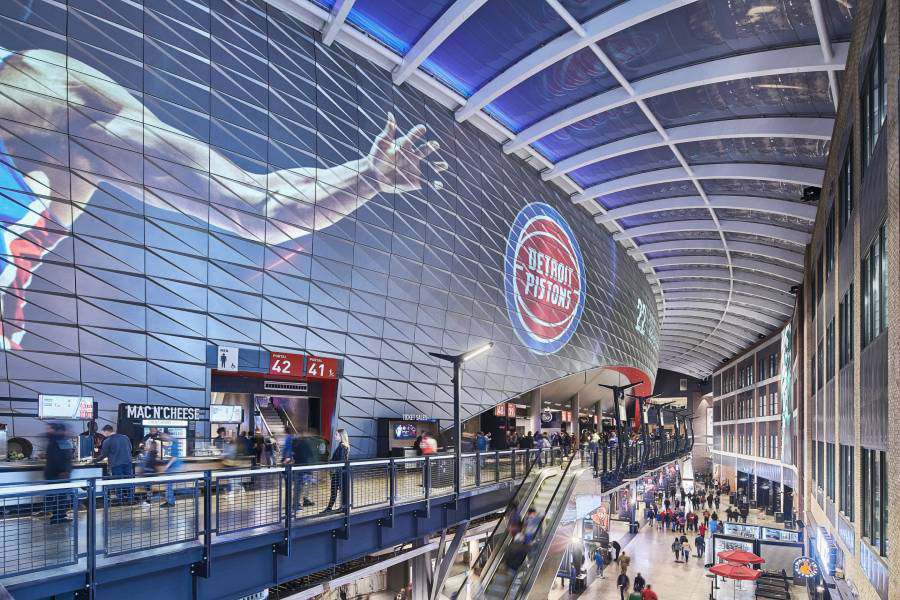 Interior of the Little Caesars Arena